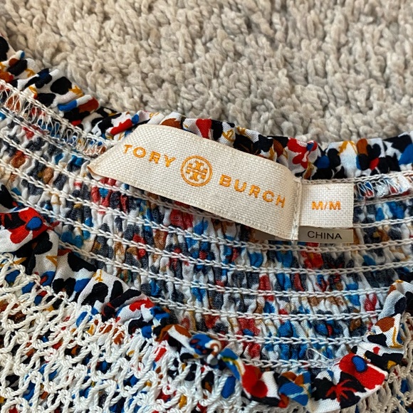 Tory Burch Wildflower Off the Shoulder Floral Print Playsuit Size Medium EUC - Picture 5 of 12